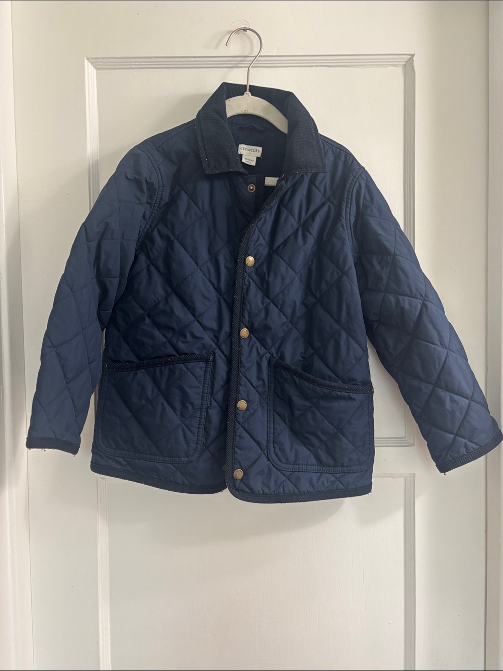 Crewcuts Navy Quilted Puffer Jacket with Cord Collar